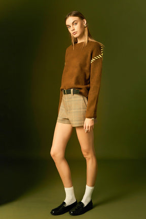 ENGLISH FACTORY - Top Stitch Knit - TOPS available at Objectrare