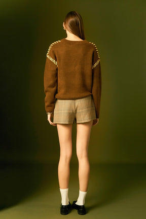 ENGLISH FACTORY - Top Stitch Knit - TOPS available at Objectrare