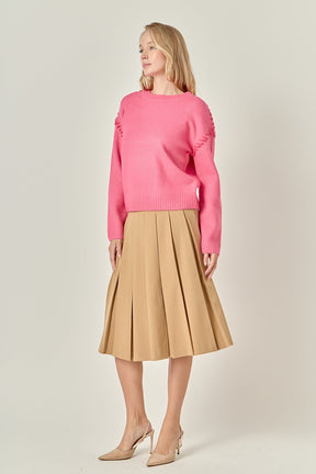 ENGLISH FACTORY - Top Stitch Knit - TOPS available at Objectrare