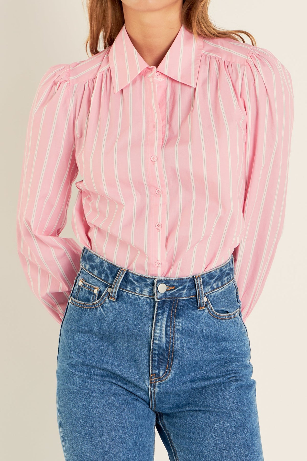ENGLISH FACTORY - Stripe Shirt in Pink - BLOUSES available at Objectrare