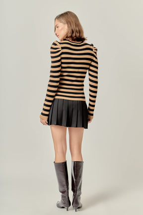 ENGLISH FACTORY - Stripe Bow Knit Top - TOPS available at Objectrare
