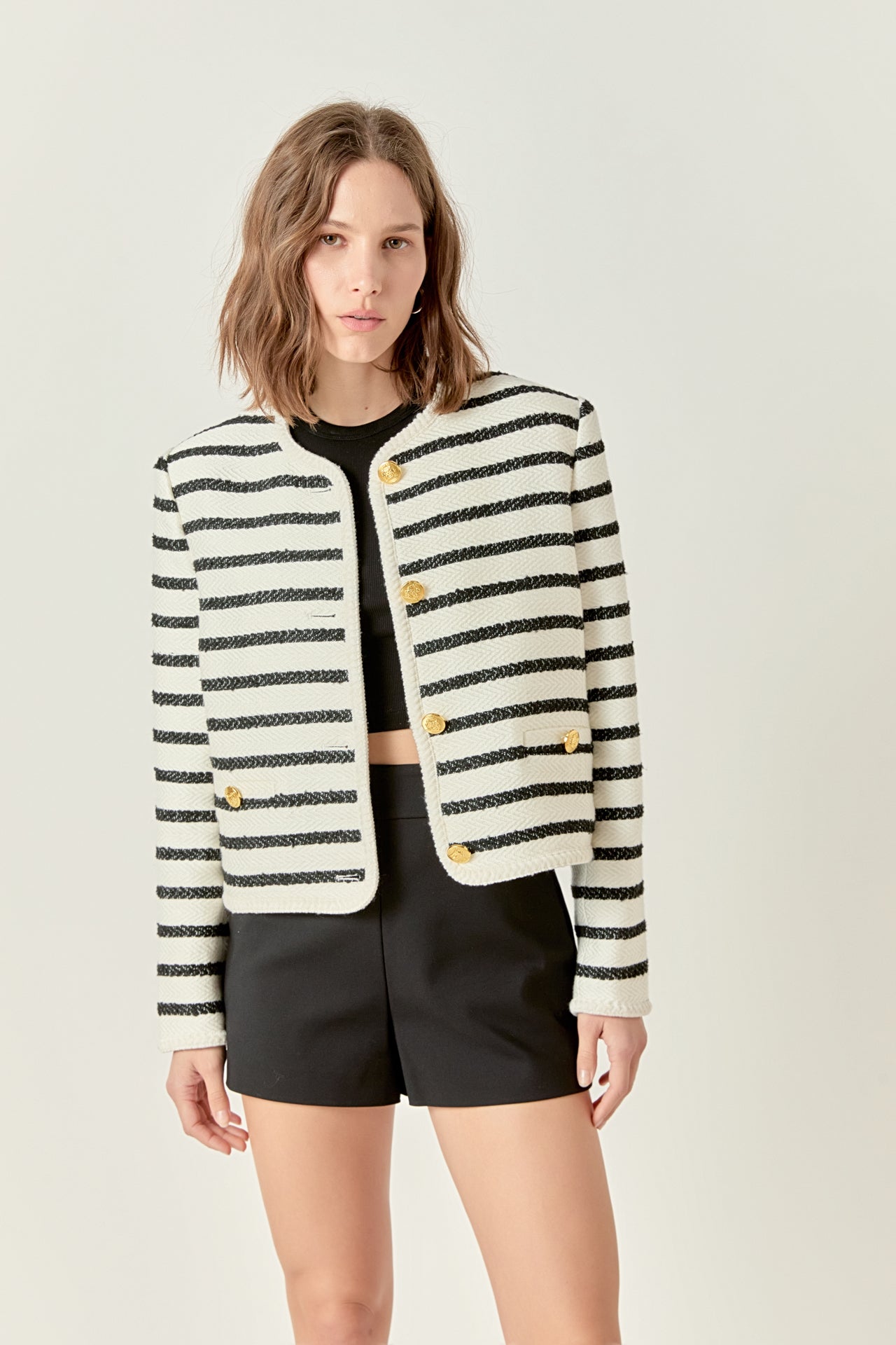 ENGLISH FACTORY - Stripe Tweed Jacket - JACKETS available at Objectrare