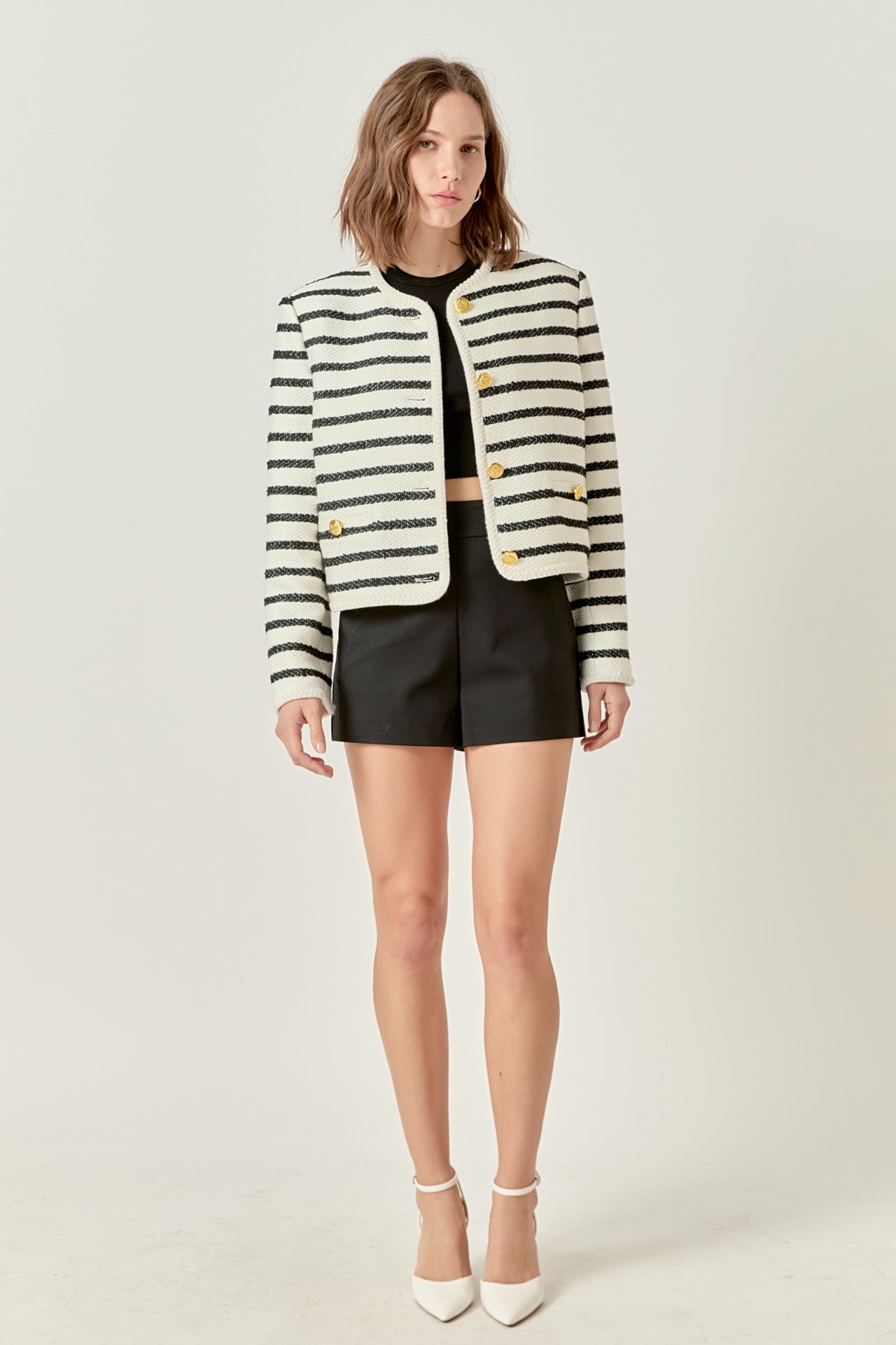 ENGLISH FACTORY - Stripe Tweed Jacket - JACKETS available at Objectrare