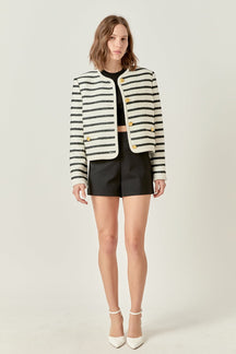 ENGLISH FACTORY - Stripe Tweed Jacket - JACKETS available at Objectrare