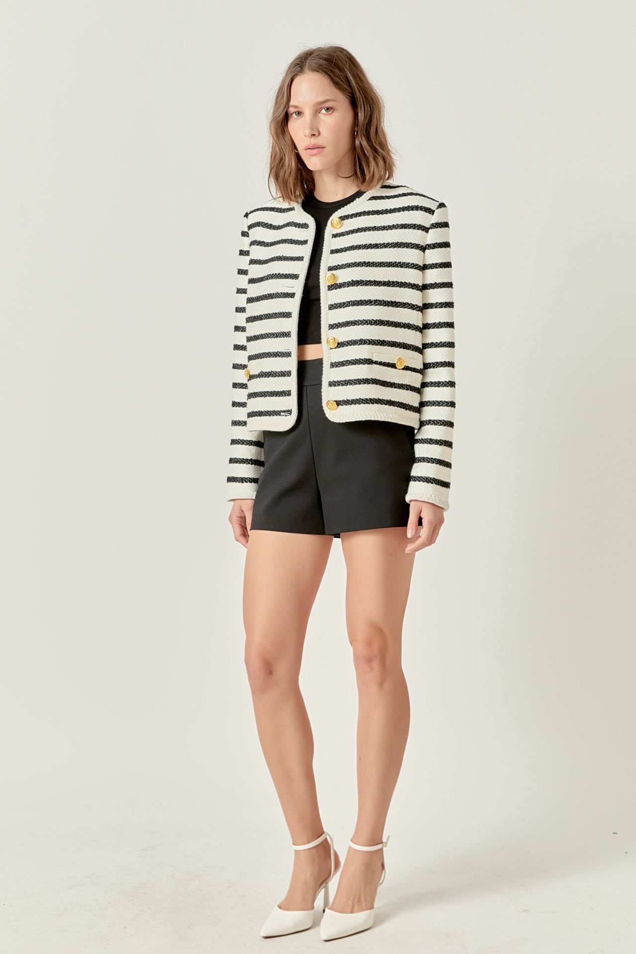 ENGLISH FACTORY - Stripe Tweed Jacket - JACKETS available at Objectrare