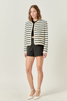 ENGLISH FACTORY - Stripe Tweed Jacket - JACKETS available at Objectrare