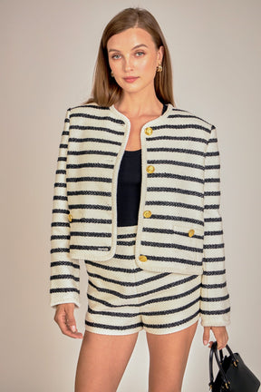 ENGLISH FACTORY - English Factory - Stripe Tweed Jacket - JACKETS available at Objectrare