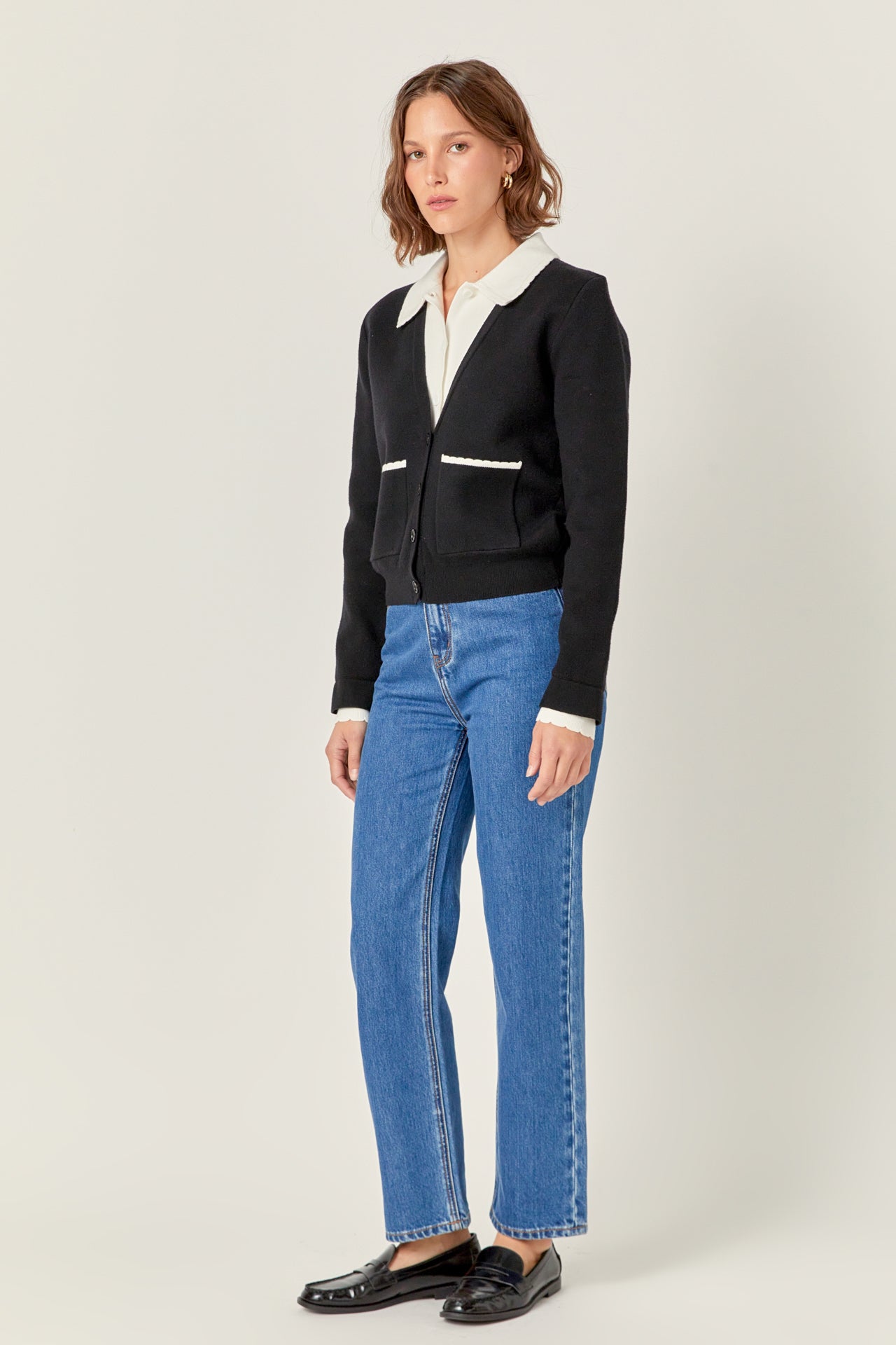 ENGLISH FACTORY - Scallop Varsity Cardigan - SWEATERS & KNITS available at Objectrare