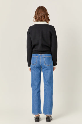 ENGLISH FACTORY - Scallop Varsity Cardigan - SWEATERS & KNITS available at Objectrare