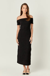 ENGLISH FACTORY - Textured Midi Dress - DRESSES available at Objectrare