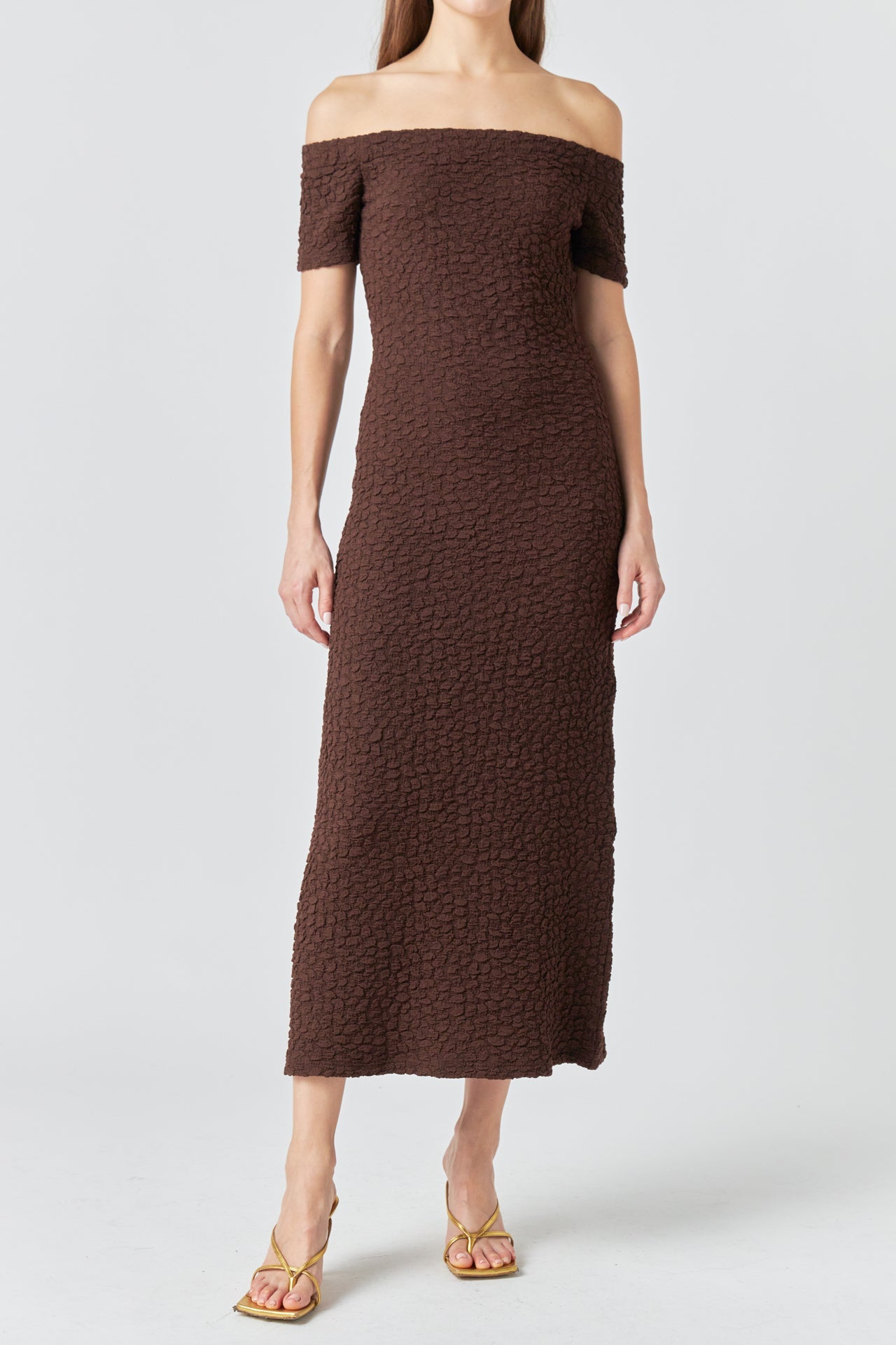 ENGLISH FACTORY - Textured Midi Dress - DRESSES available at Objectrare