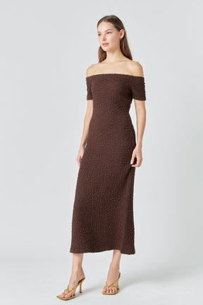 ENGLISH FACTORY - Textured Midi Dress - DRESSES available at Objectrare