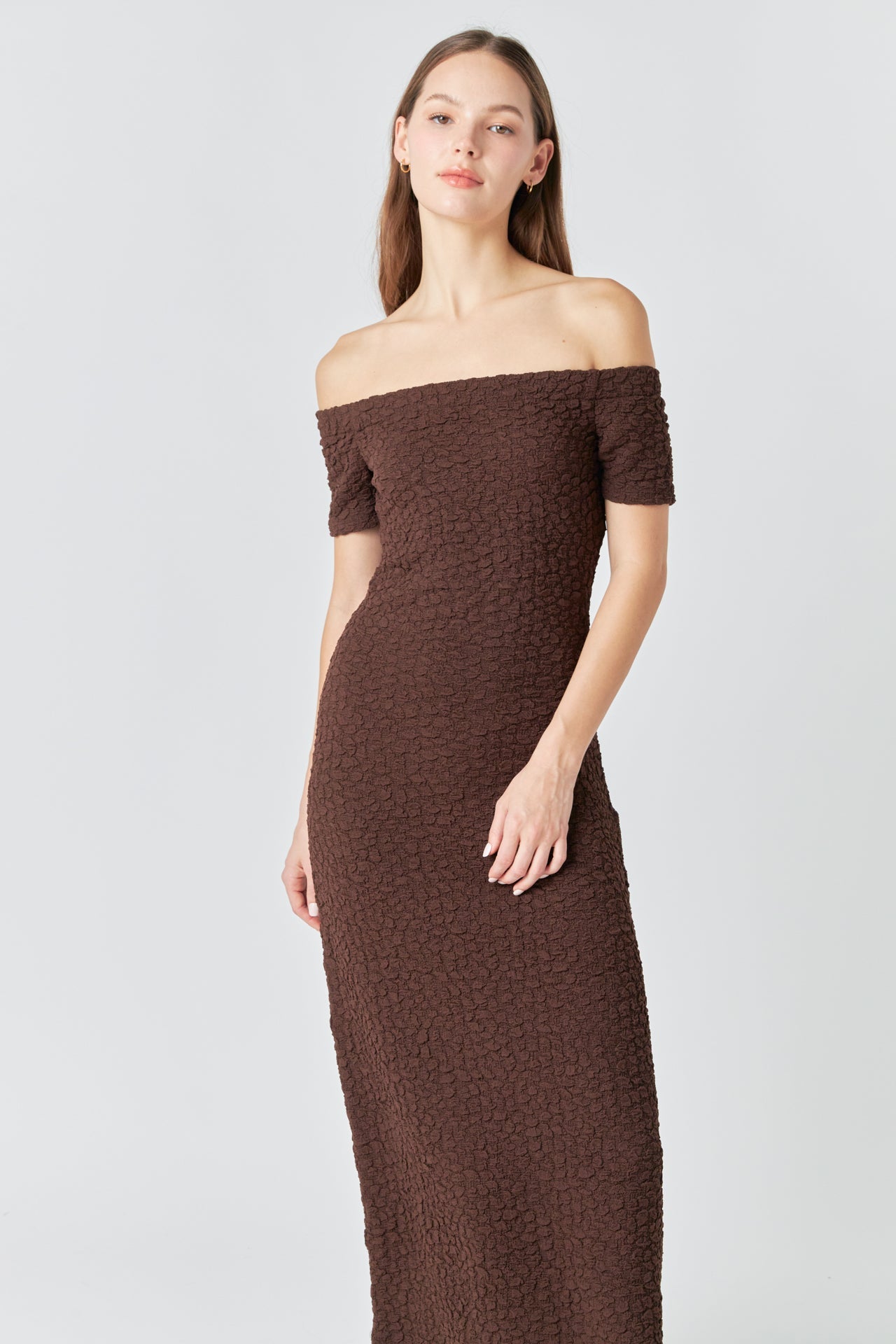 ENGLISH FACTORY - Textured Midi Dress - DRESSES available at Objectrare