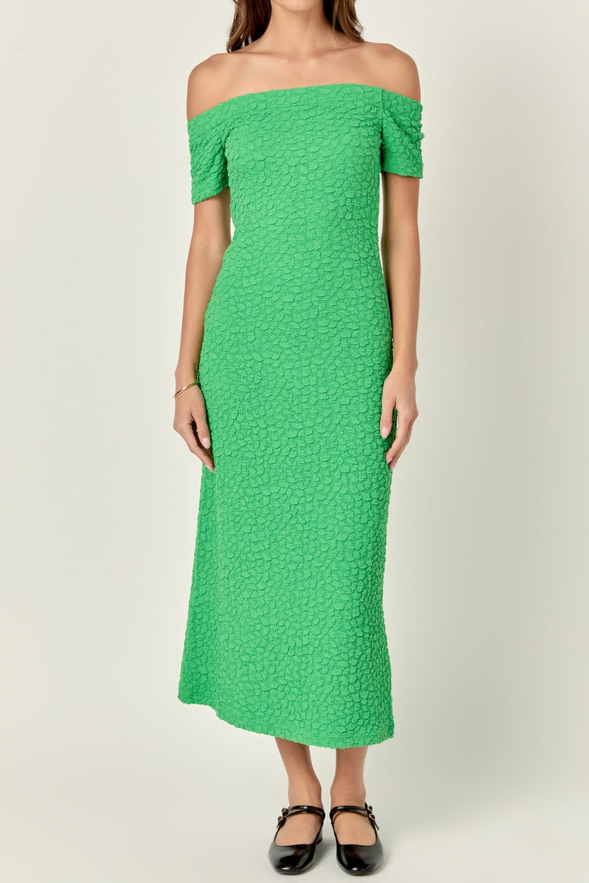 ENGLISH FACTORY - Textured Midi Dress - DRESSES available at Objectrare