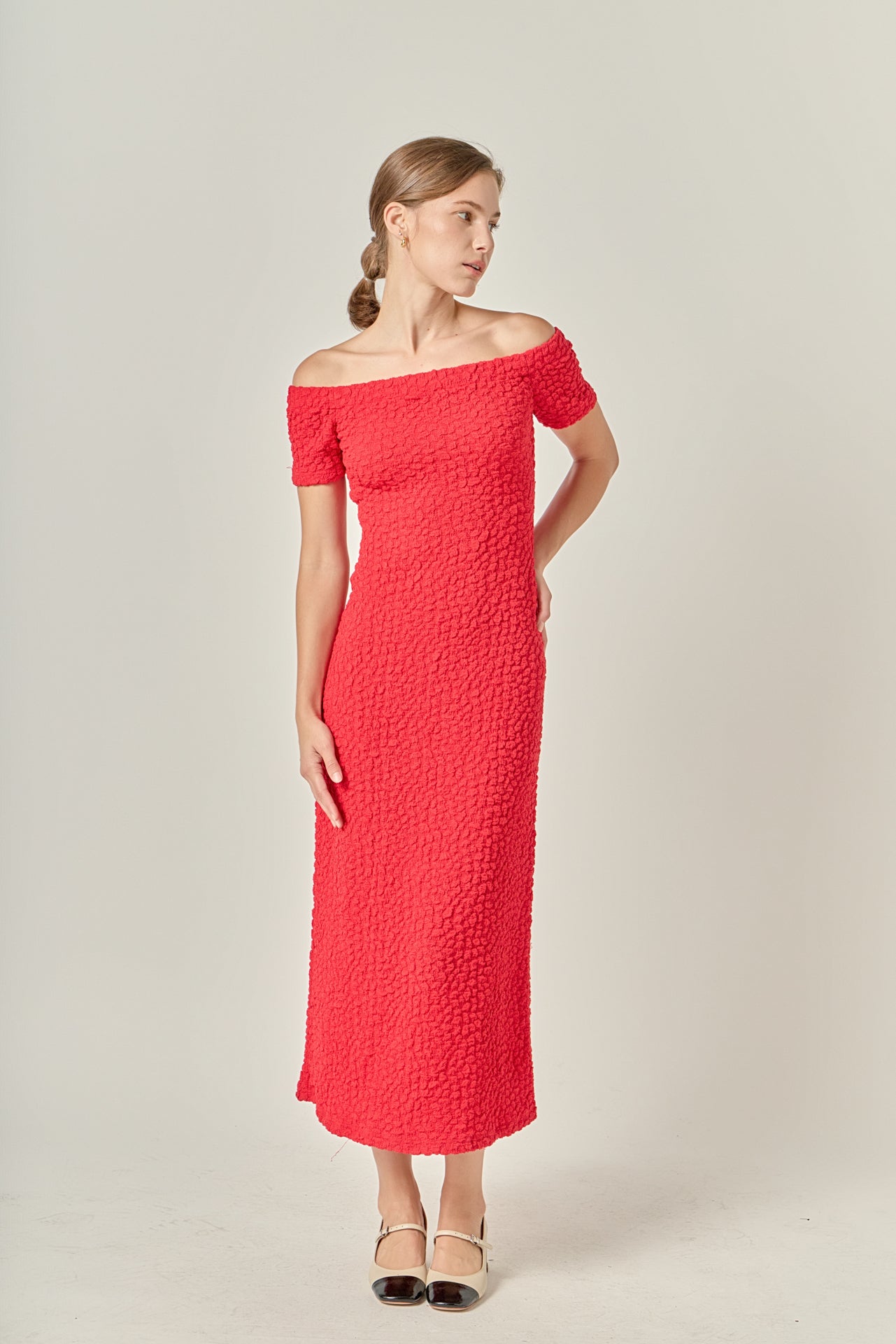 Textured Midi Dress