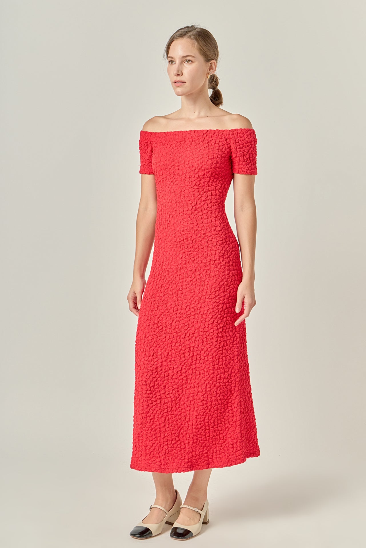 Textured Midi Dress