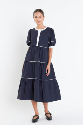 ENGLISH FACTORY - Contrast Midi Dress - DRESSES available at Objectrare