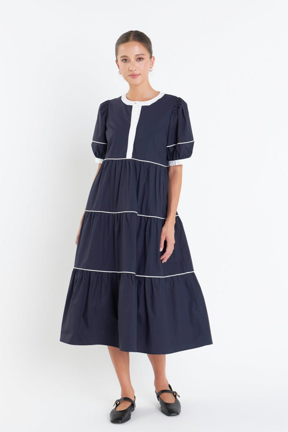ENGLISH FACTORY - Contrast Midi Dress - DRESSES available at Objectrare