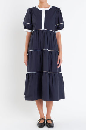 ENGLISH FACTORY - Contrast Midi Dress - DRESSES available at Objectrare