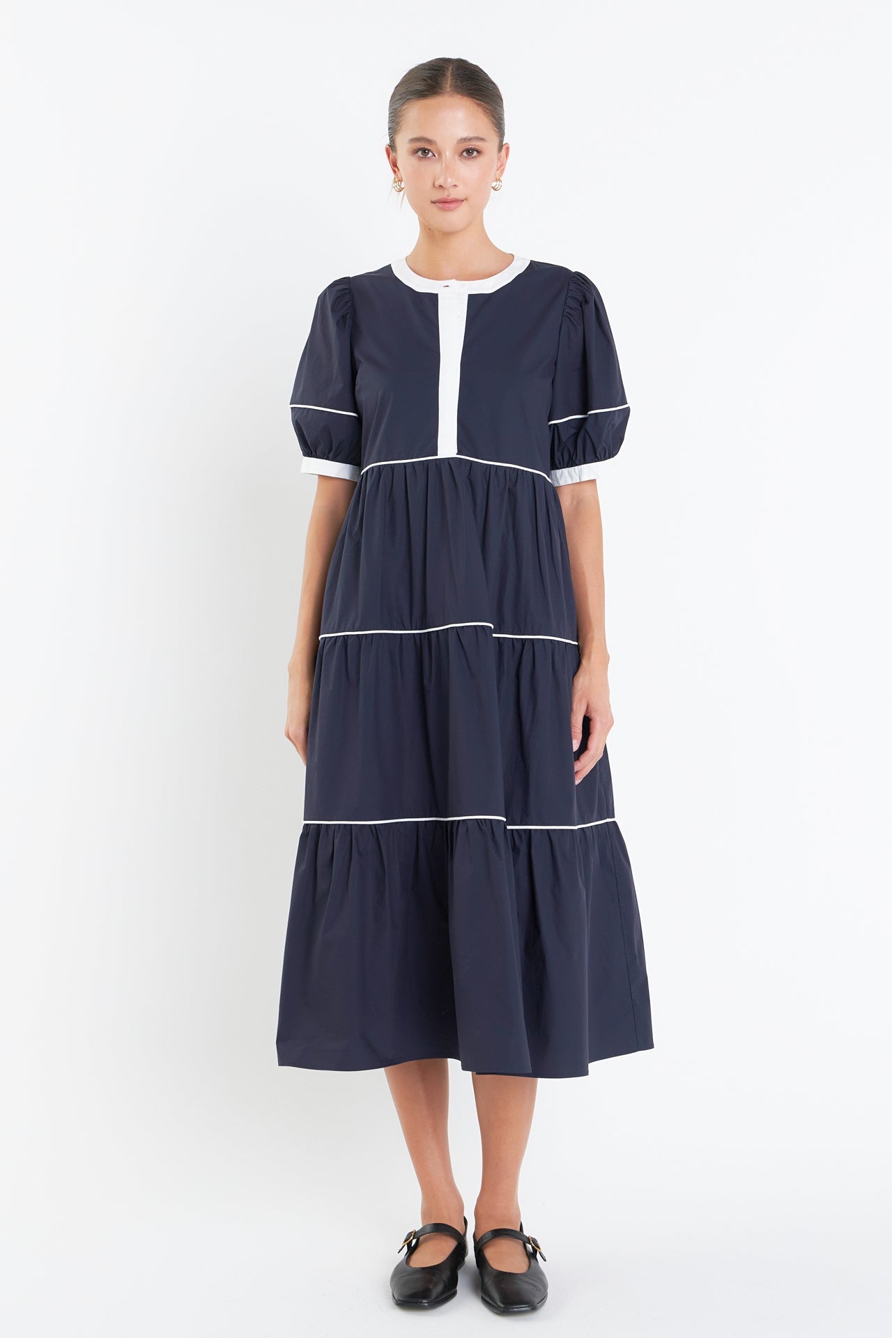 ENGLISH FACTORY - Contrast Midi Dress - DRESSES available at Objectrare