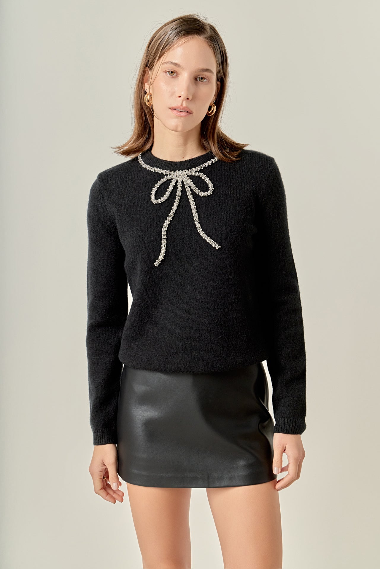 Rhinestone Bow Knit