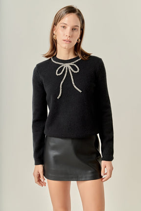 Rhinestone Bow Knit