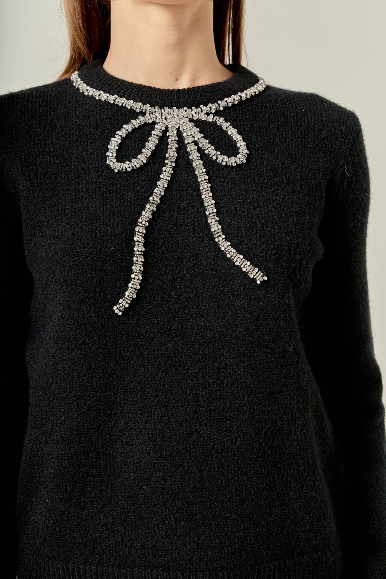 Rhinestone Bow Knit