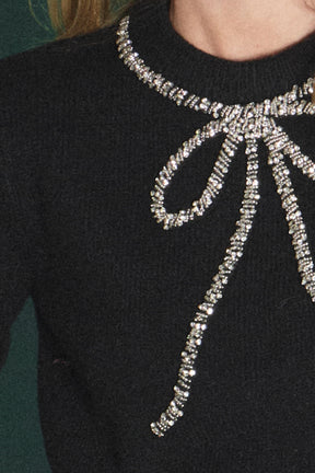 Rhinestone Bow Knit