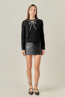 Rhinestone Bow Knit