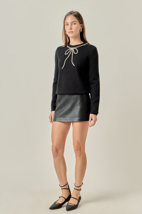 Rhinestone Bow Knit