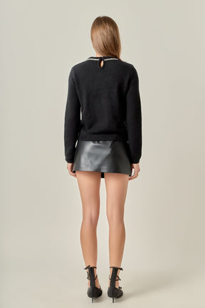 Rhinestone Bow Knit