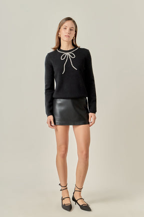 Rhinestone Bow Knit