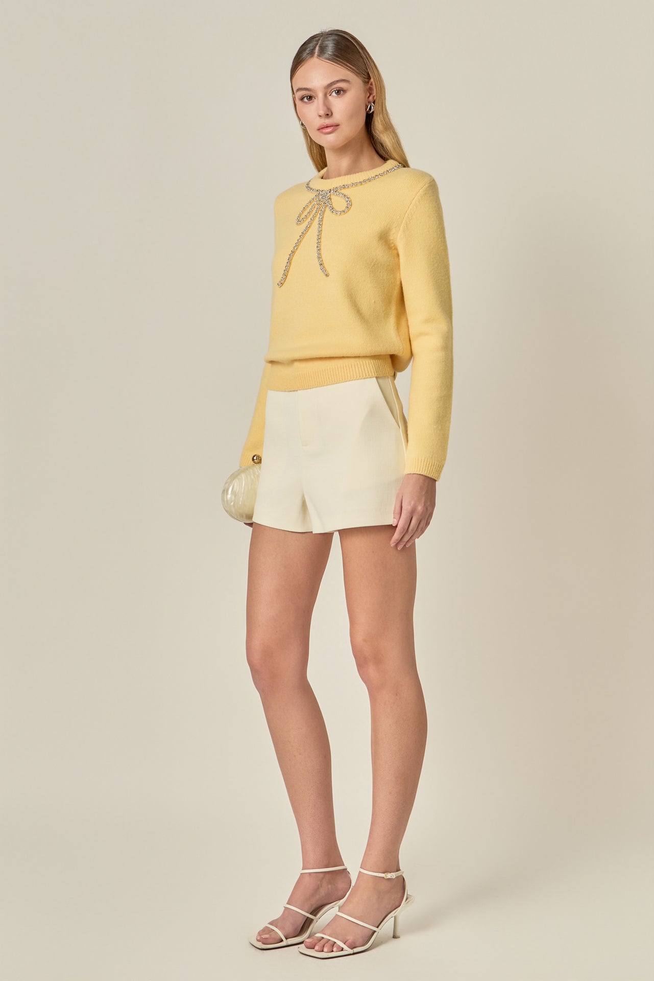 ENGLISH FACTORY - Rhinestone Bow Knit - TOPS available at Objectrare