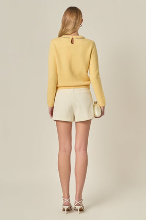 ENGLISH FACTORY - Rhinestone Bow Knit - TOPS available at Objectrare