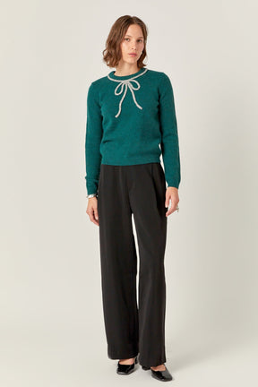 Rhinestone Bow Knit