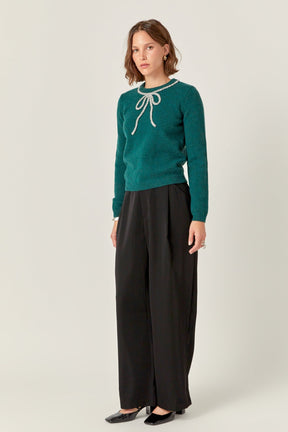 Rhinestone Bow Knit