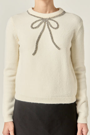 Rhinestone Bow Knit