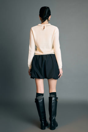 ENGLISH FACTORY - Rhinestone Bow Knit - TOPS available at Objectrare