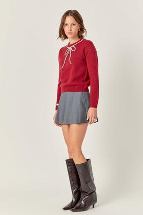 Rhinestone Bow Knit
