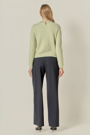 ENGLISH FACTORY - Rhinestone Bow Knit - TOPS available at Objectrare