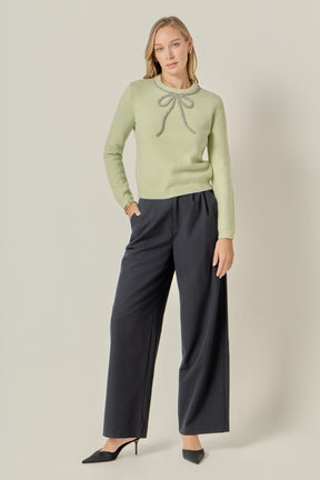 Rhinestone Bow Knit