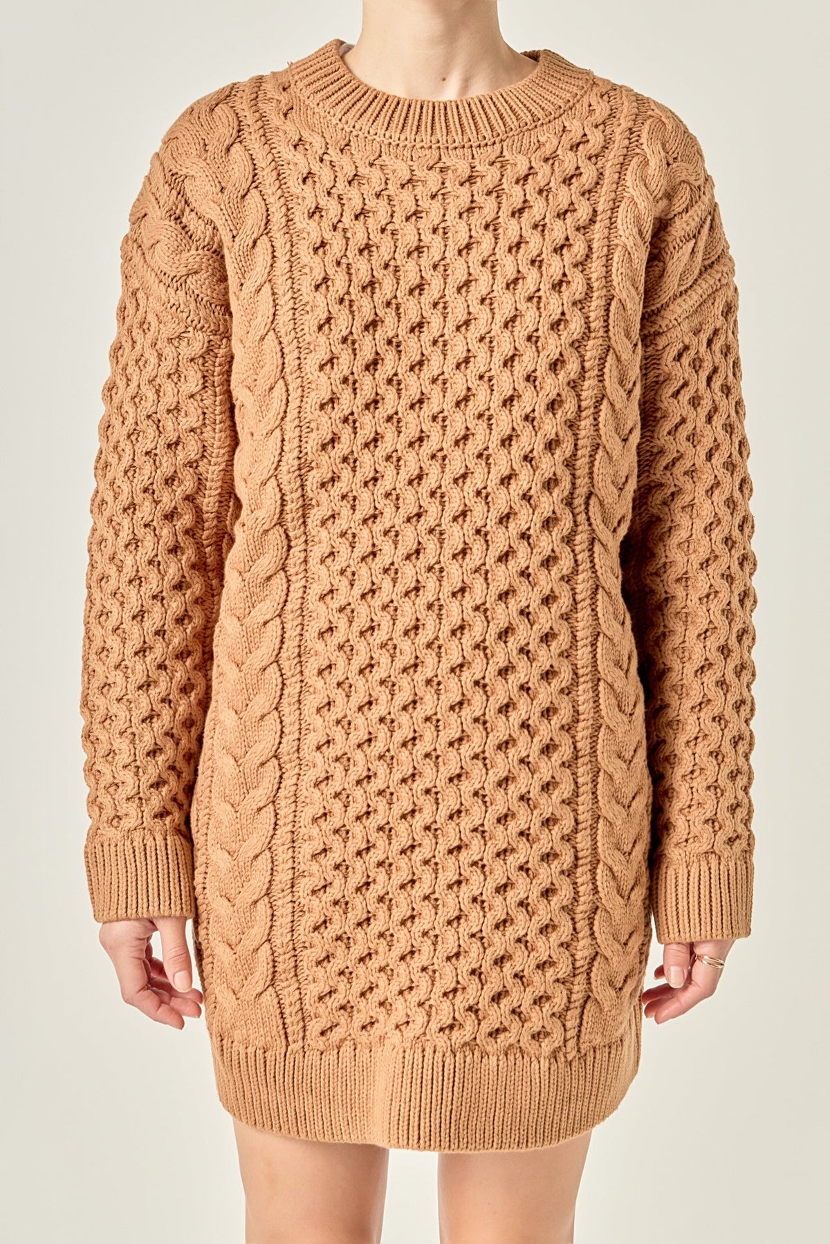 ENGLISH FACTORY - Oversized Cable Knit Dress - DRESSES available at Objectrare