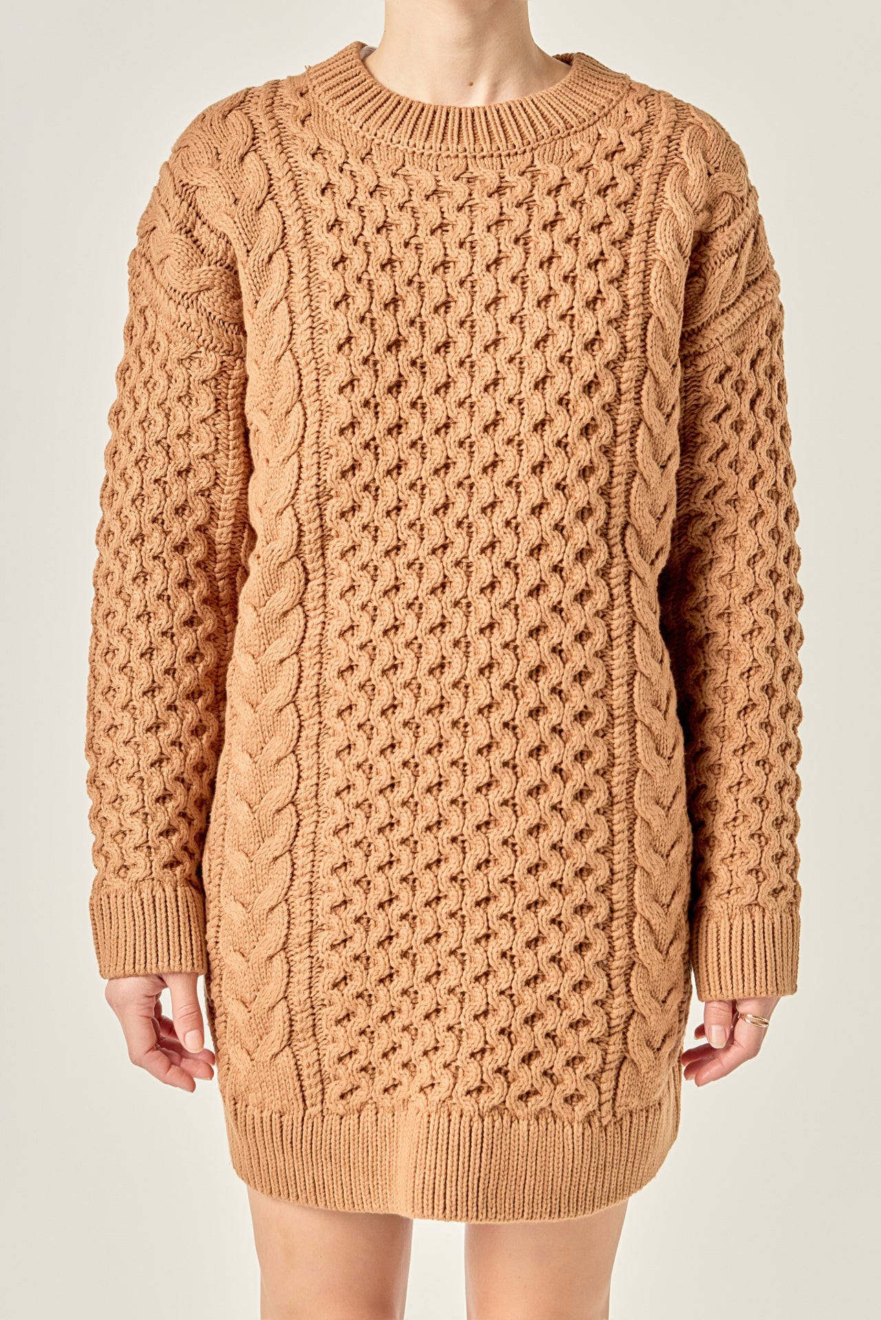 ENGLISH FACTORY - Oversized Cable Knit Dress - DRESSES available at Objectrare