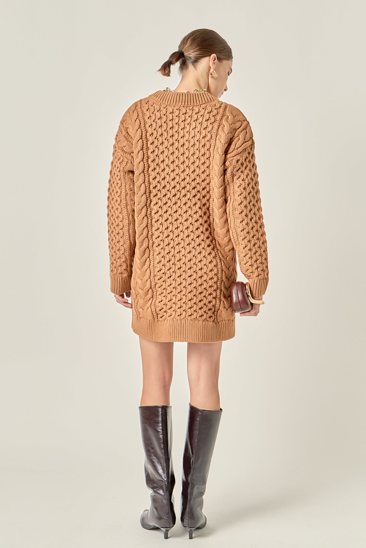 ENGLISH FACTORY - Oversized Cable Knit Dress - DRESSES available at Objectrare