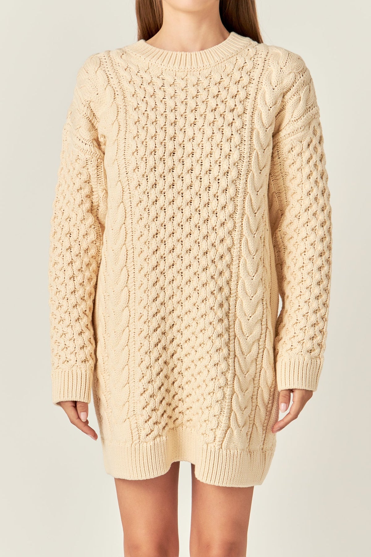 ENGLISH FACTORY - Oversized Cable Knit Dress - DRESSES available at Objectrare