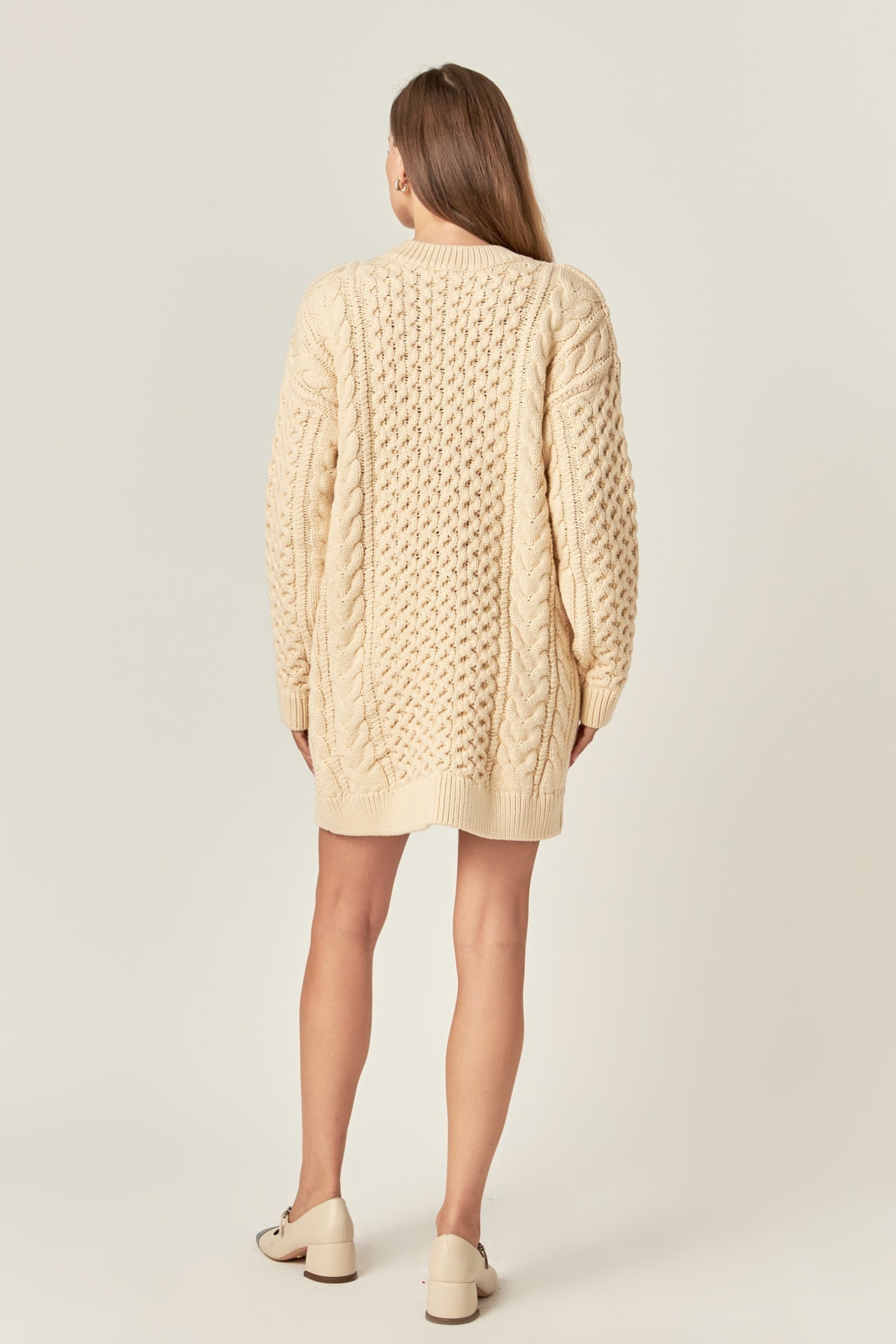 ENGLISH FACTORY - Oversized Cable Knit Dress - DRESSES available at Objectrare