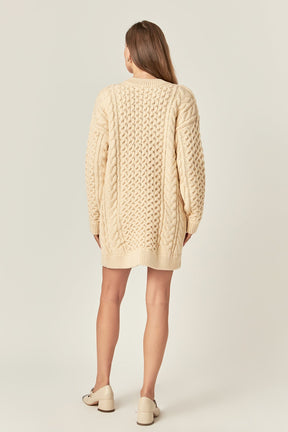 ENGLISH FACTORY - Oversized Cable Knit Dress - DRESSES available at Objectrare