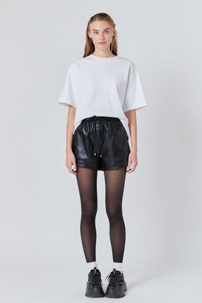 GREY LAB - Grey Lab - Faux Leather Shorts - SHORTS available at Objectrare