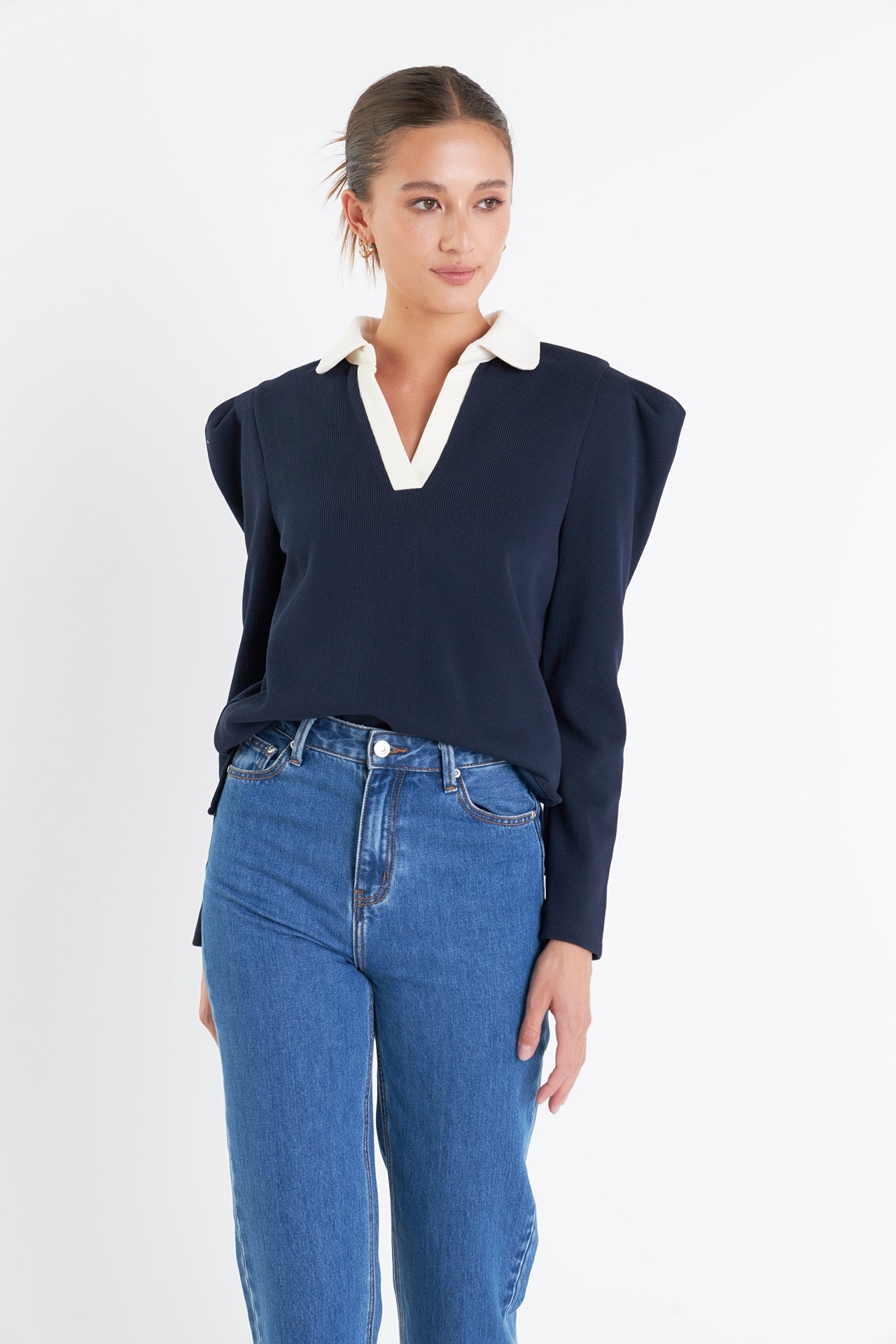 ENGLISH FACTORY - Polo Collar Sweatshirt - TOPS available at Objectrare