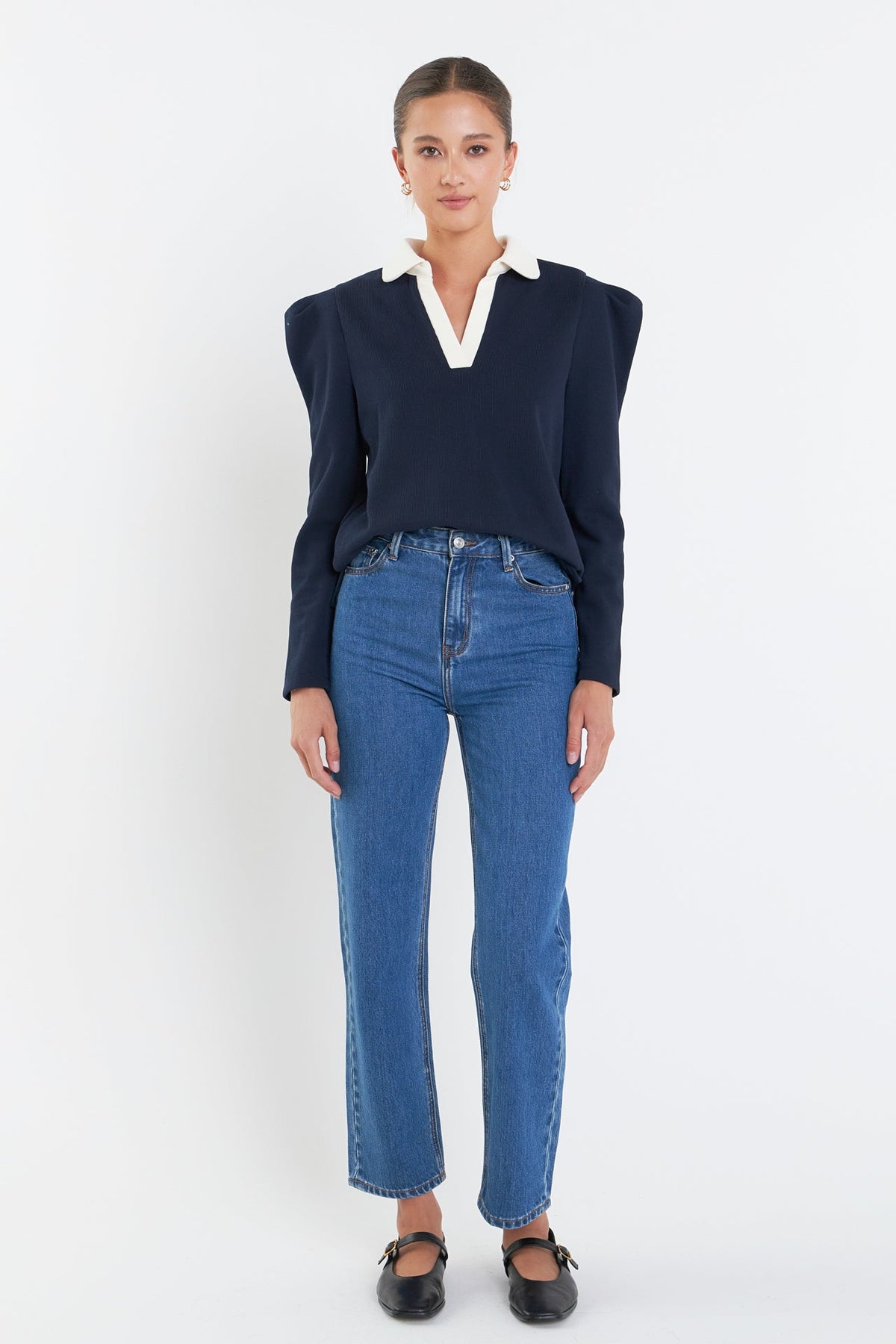 ENGLISH FACTORY - Polo Collar Sweatshirt - TOPS available at Objectrare